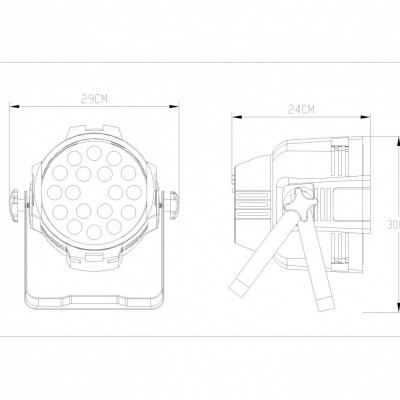 PAR LED 18 Leds 15W  RGBW   4 en 1