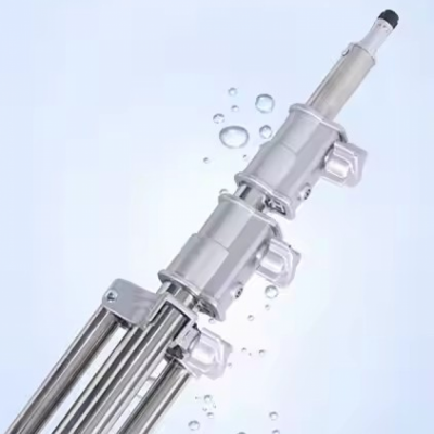 TRIPODE en acero inox, 2,80 altura max.  capacidad carga 10 Kgs